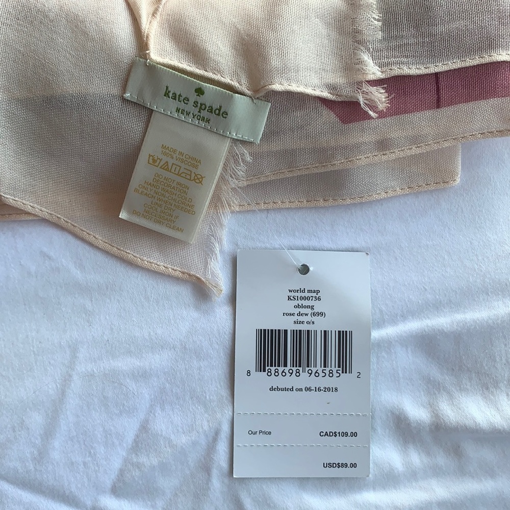 NWT Kate Spade world scarf